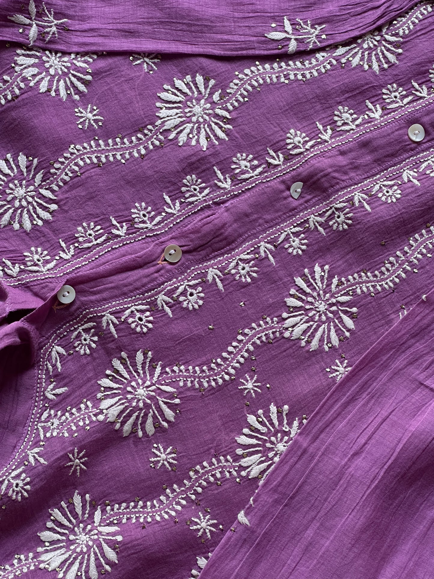 Plum Purple Shade Cotton Chikankari Shirt