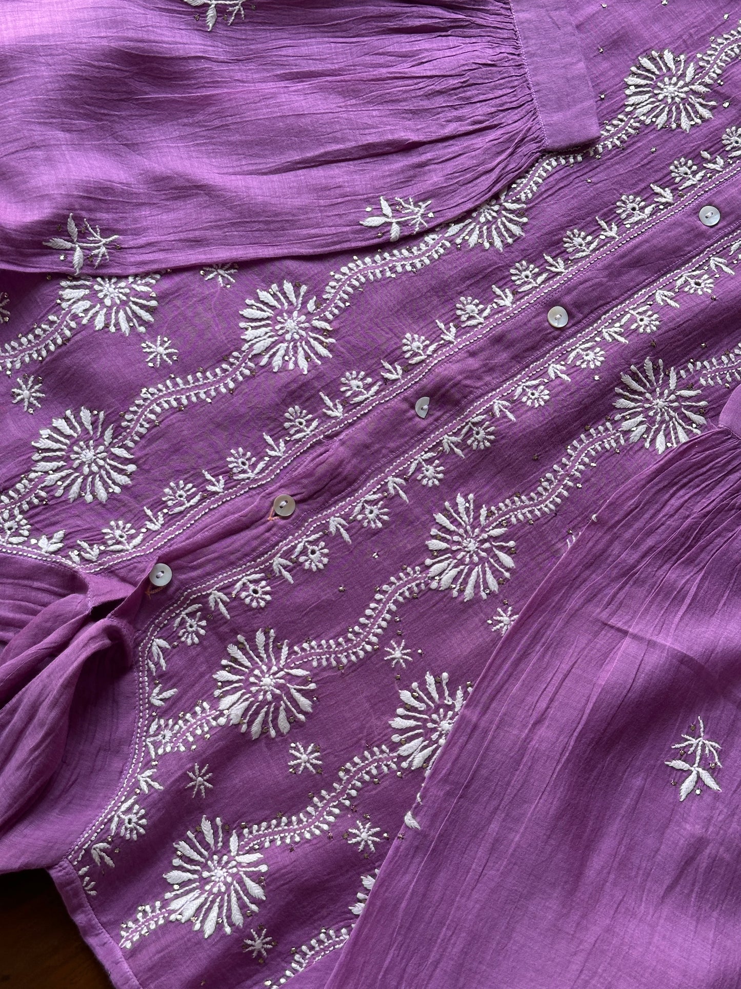 Plum Purple Shade Cotton Chikankari Shirt