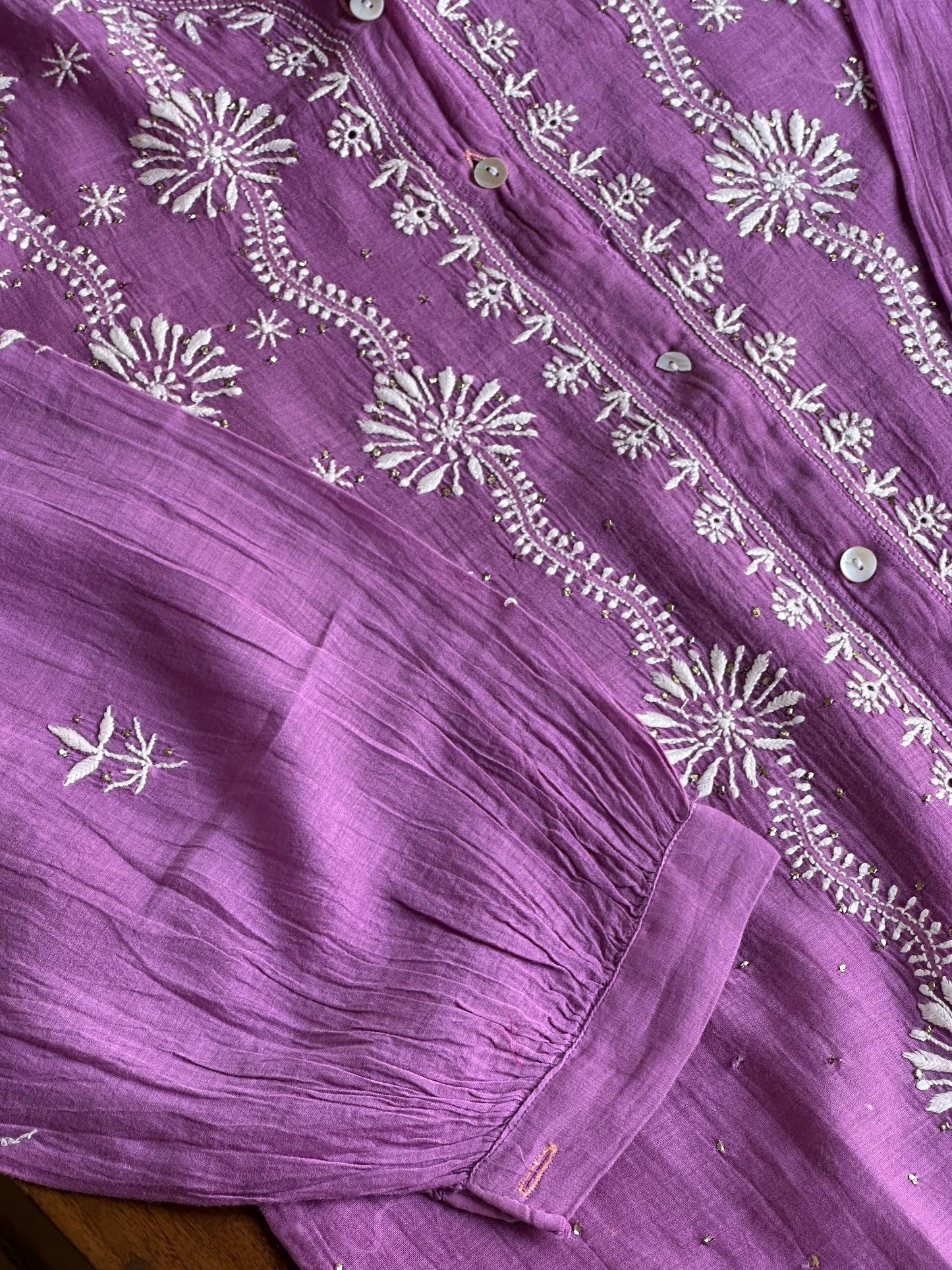 Plum Purple Shade Cotton Chikankari Shirt