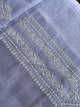 Powder Blue Linen Chikankari Unstitched Men's Kurtas Fabric