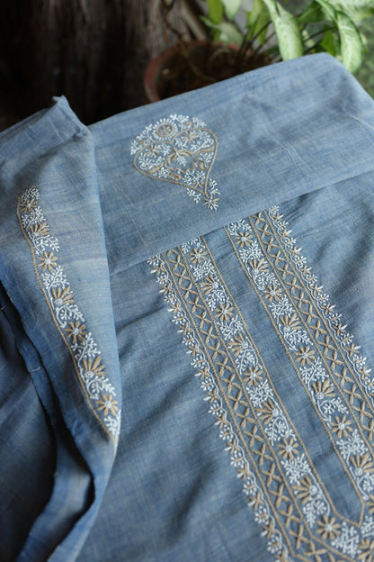 Powder Blue Shade Malkha Handspun Khadi Kurtas Unisex Fabric
