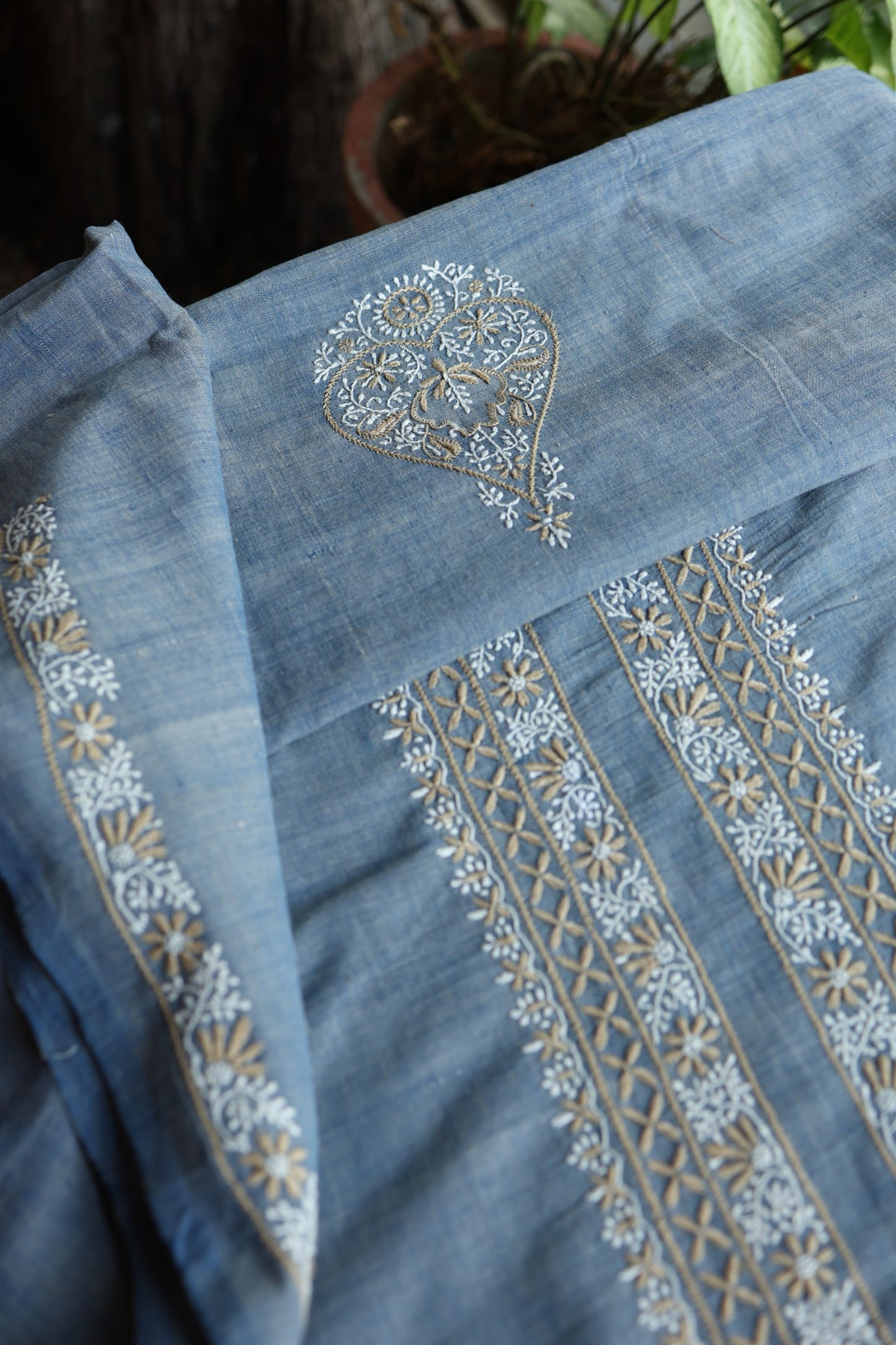 Powder Blue Shade Malkha Handspun Khadi Kurtas Unisex Fabric
