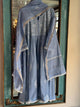 Powder Blue Shade Malmal Mukaish Kamdani Chikankari Kurta Set