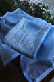 Powder Blue Shade Noor Organza Silk Chikankari Unstitched Kurta Dupatta Set