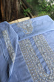 Powder Blue Shade Unisex Chikankari Bengal Muslin Kurta