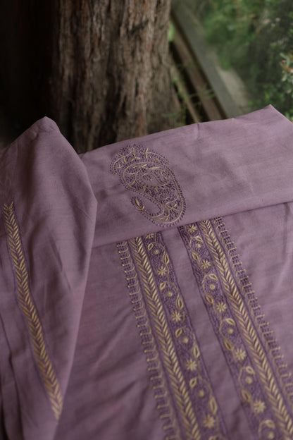 Purple Malkha Handspun Khadi Kurtas Unisex Fabric
