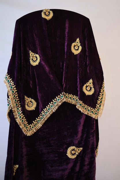 Purple Shade Saman Velvet Shawls