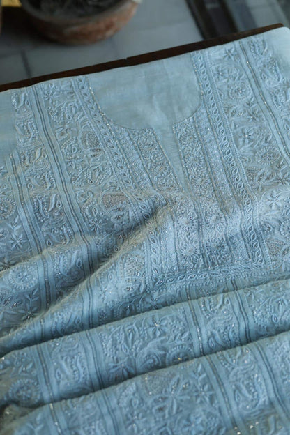 Light Blue Rasm Chanderi Highlights Fabrics