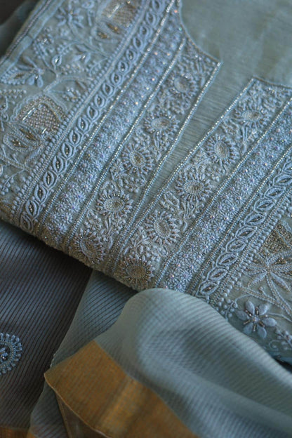 Light Blue Rasm Chanderi Highlights Fabrics