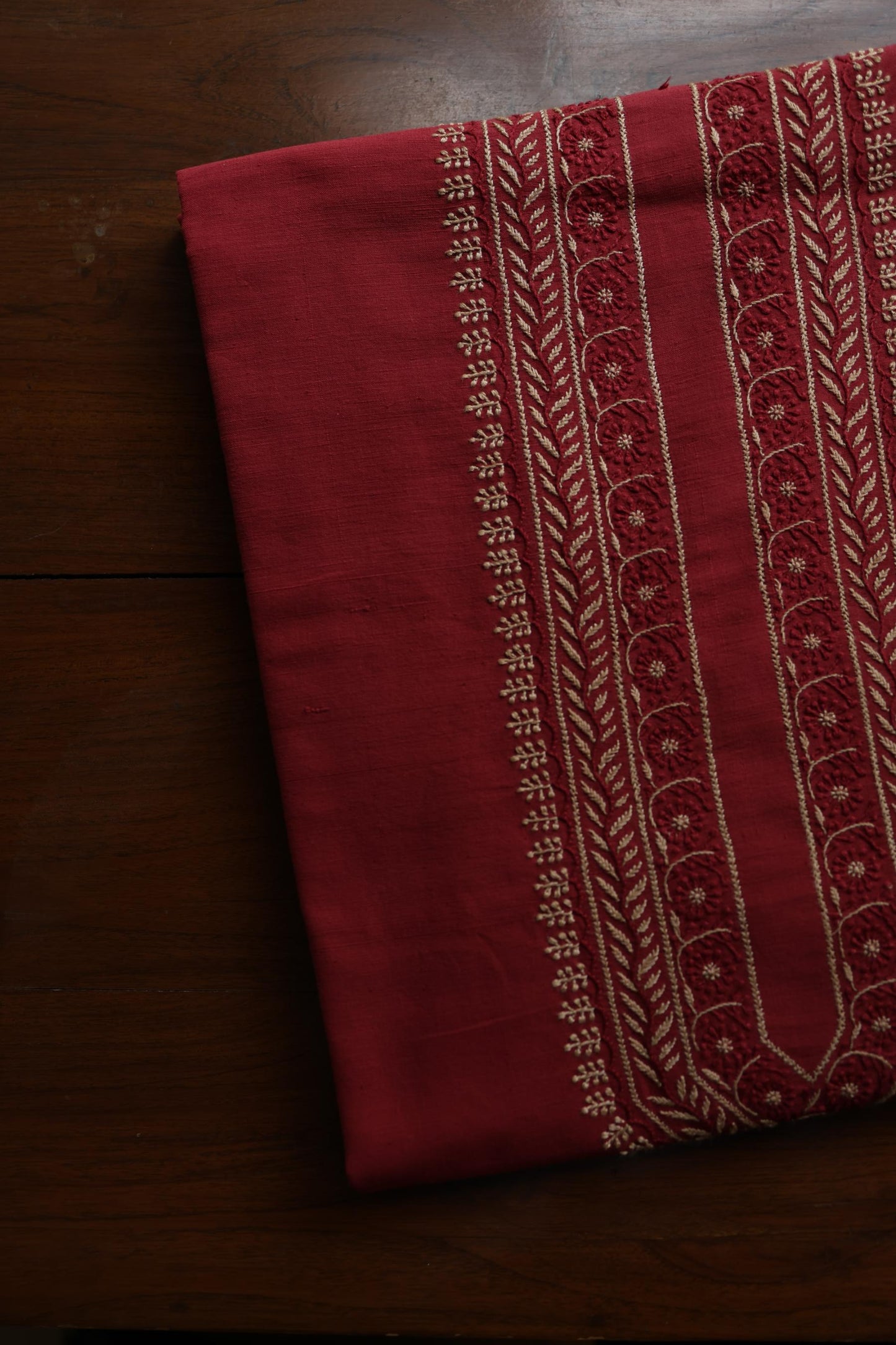 Red Malkha Handspun Khadi Kurtas Unisex Fabric