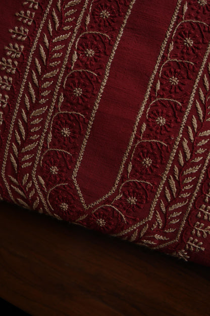 Red Malkha Handspun Khadi Kurtas Unisex Fabric
