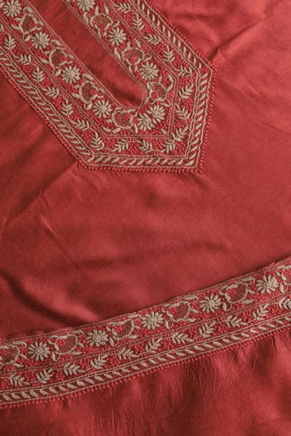 Red Moonga Silk Men’s Kurta Fabrics