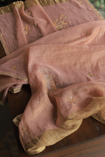 Roheen Tissue Silk Chikankari Fabrics