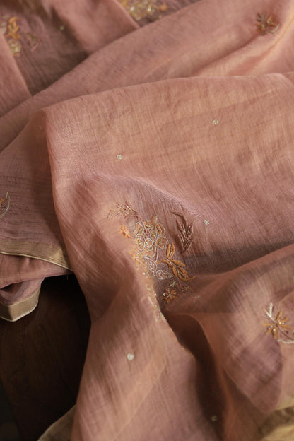 Roheen Tissue Silk Chikankari Fabrics