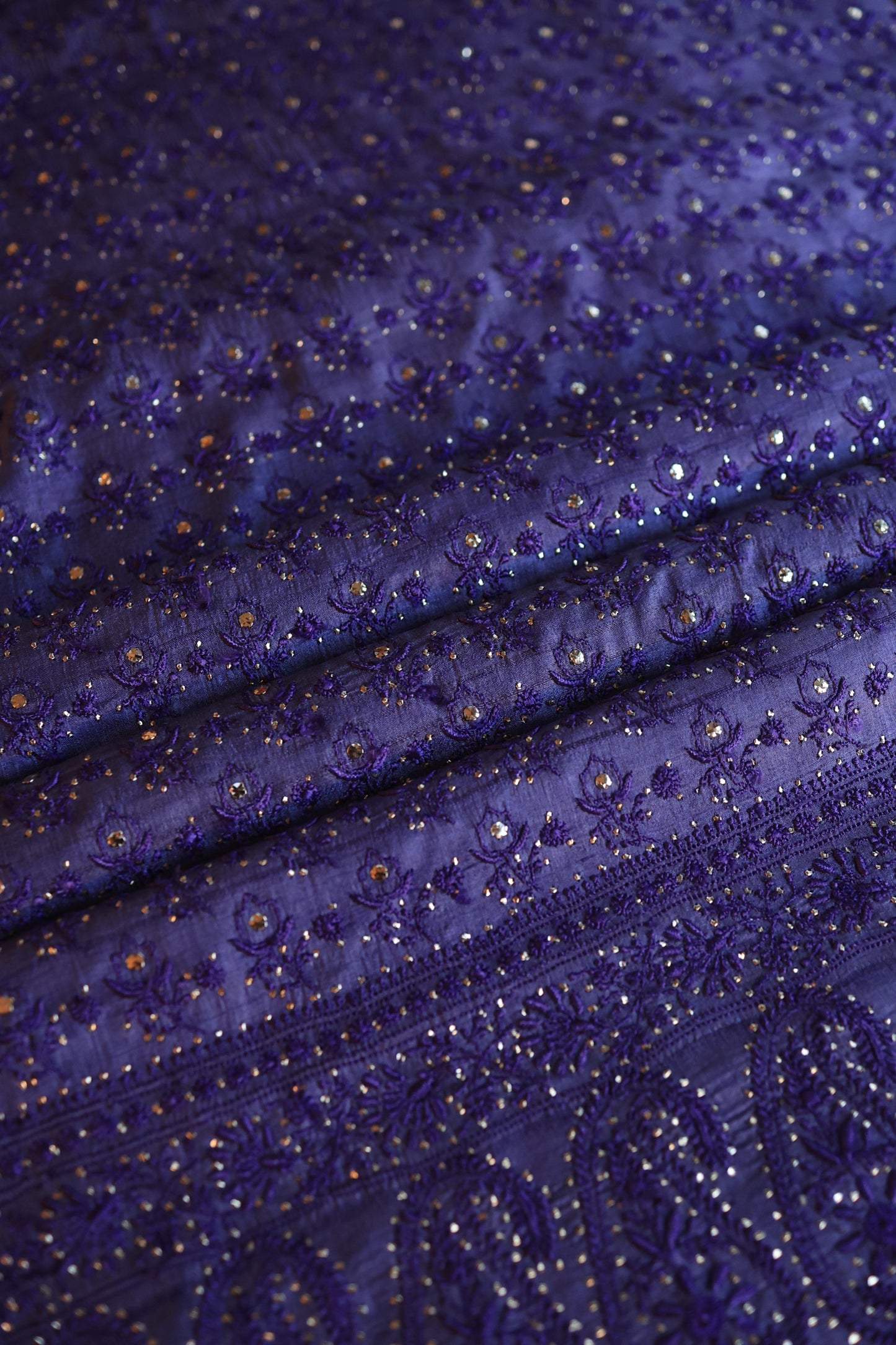 Roheen Tussar Tussar Silk Chikankari Fabric