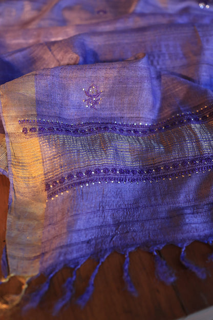Roheen Tussar Tussar Silk Chikankari Fabric