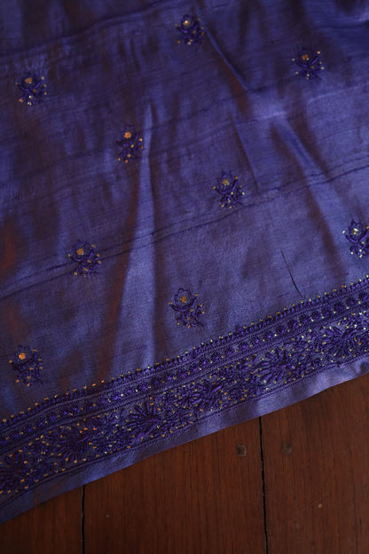 Roheen Tussar Tussar Silk Chikankari Fabric