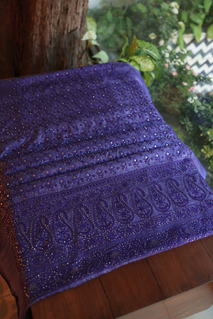 Roheen Tussar Tussar Silk Chikankari Fabric