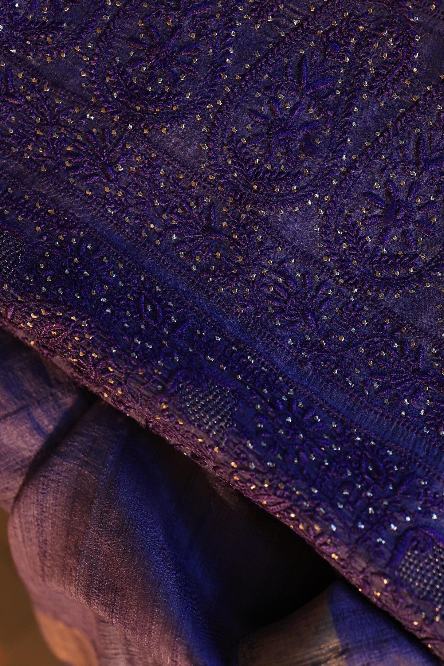 Roheen Tussar Tussar Silk Chikankari Fabric