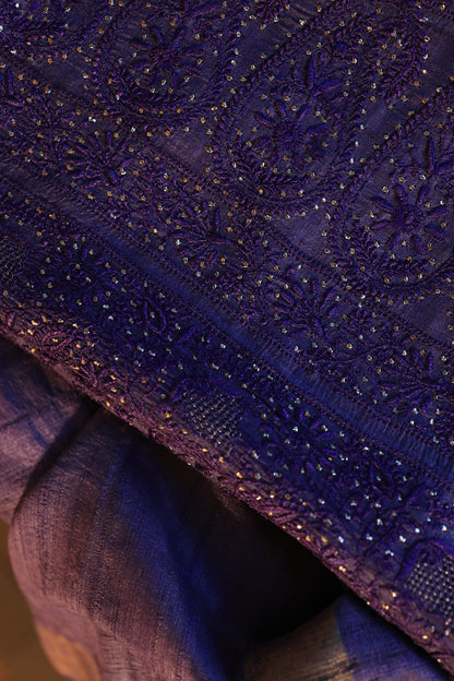 Roheen Tussar Tussar Silk Chikankari Fabric