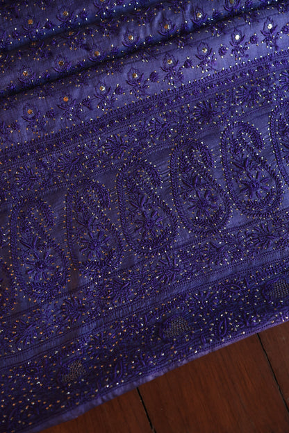 Roheen Tussar Tussar Silk Chikankari Fabric