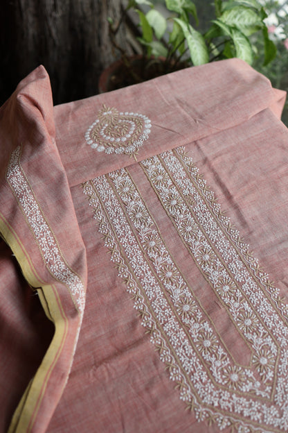 Rose Pink Shade Malkha Handspun Khadi Kurtas Unisex Fabric