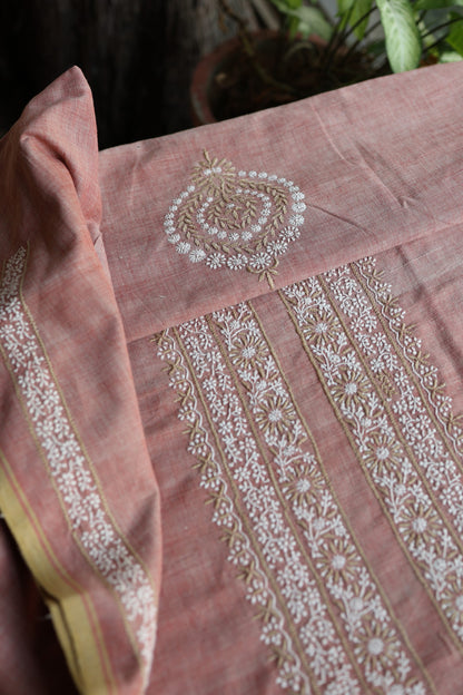 Rose Pink Shade Malkha Handspun Khadi Kurtas Unisex Fabric