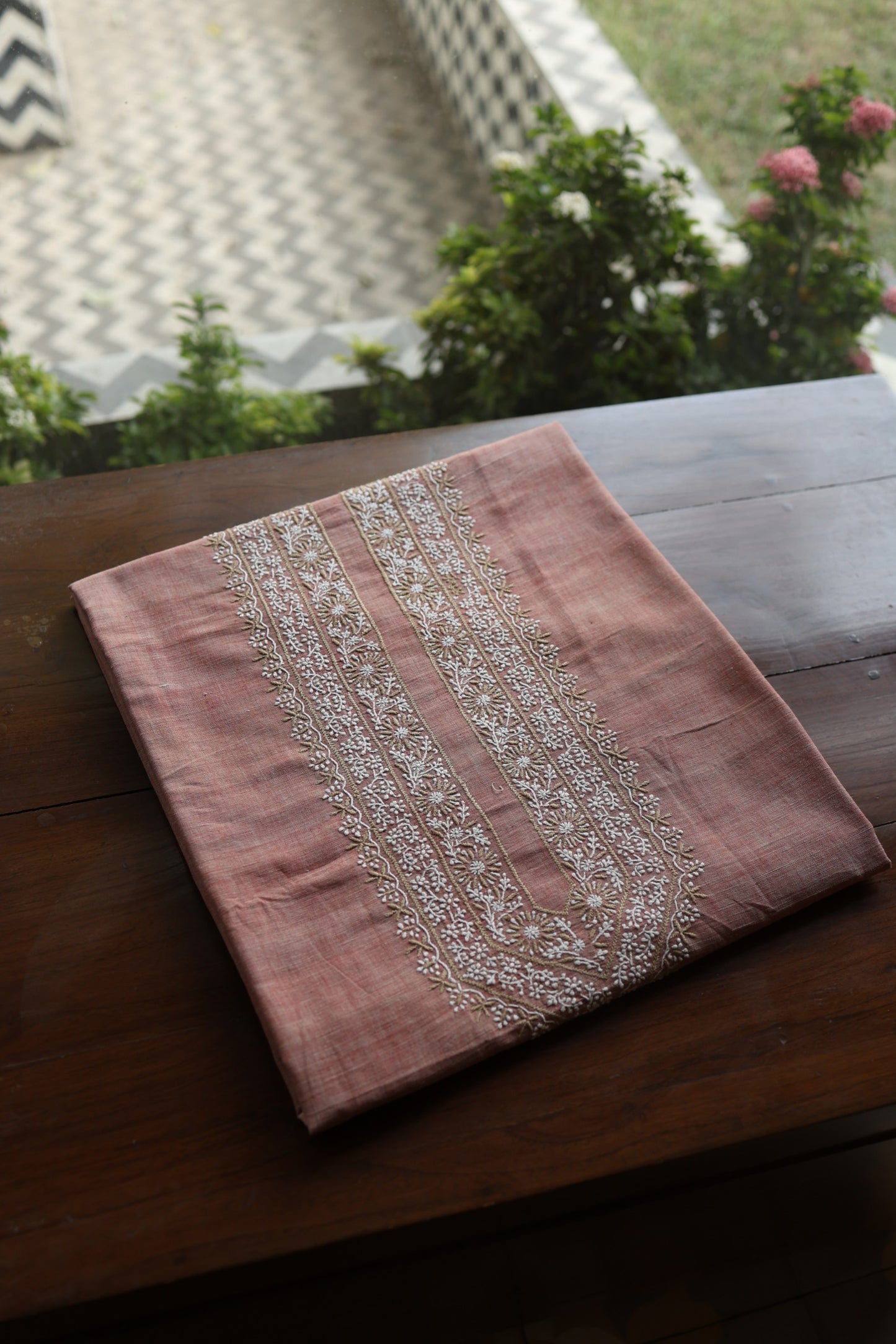Rose Pink Shade Malkha Handspun Khadi Kurtas Unisex Fabric