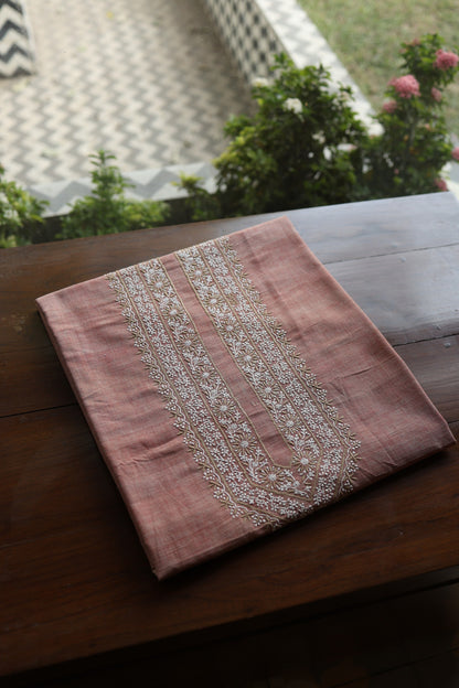 Rose Pink Shade Malkha Handspun Khadi Kurtas Unisex Fabric