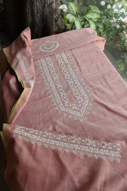 Rose Pink Shade Malkha Handspun Khadi Kurtas Unisex Fabric