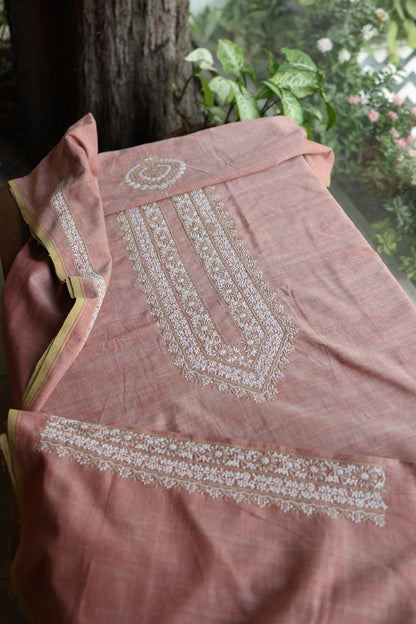 Rose Pink Shade Malkha Handspun Khadi Kurtas Unisex Fabric