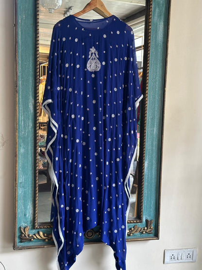 Royal Blue | Chiffon Chikankari Kaftan