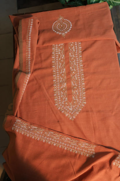 Rust Malkha Handspun Khadi Kurtas Unisex Fabric