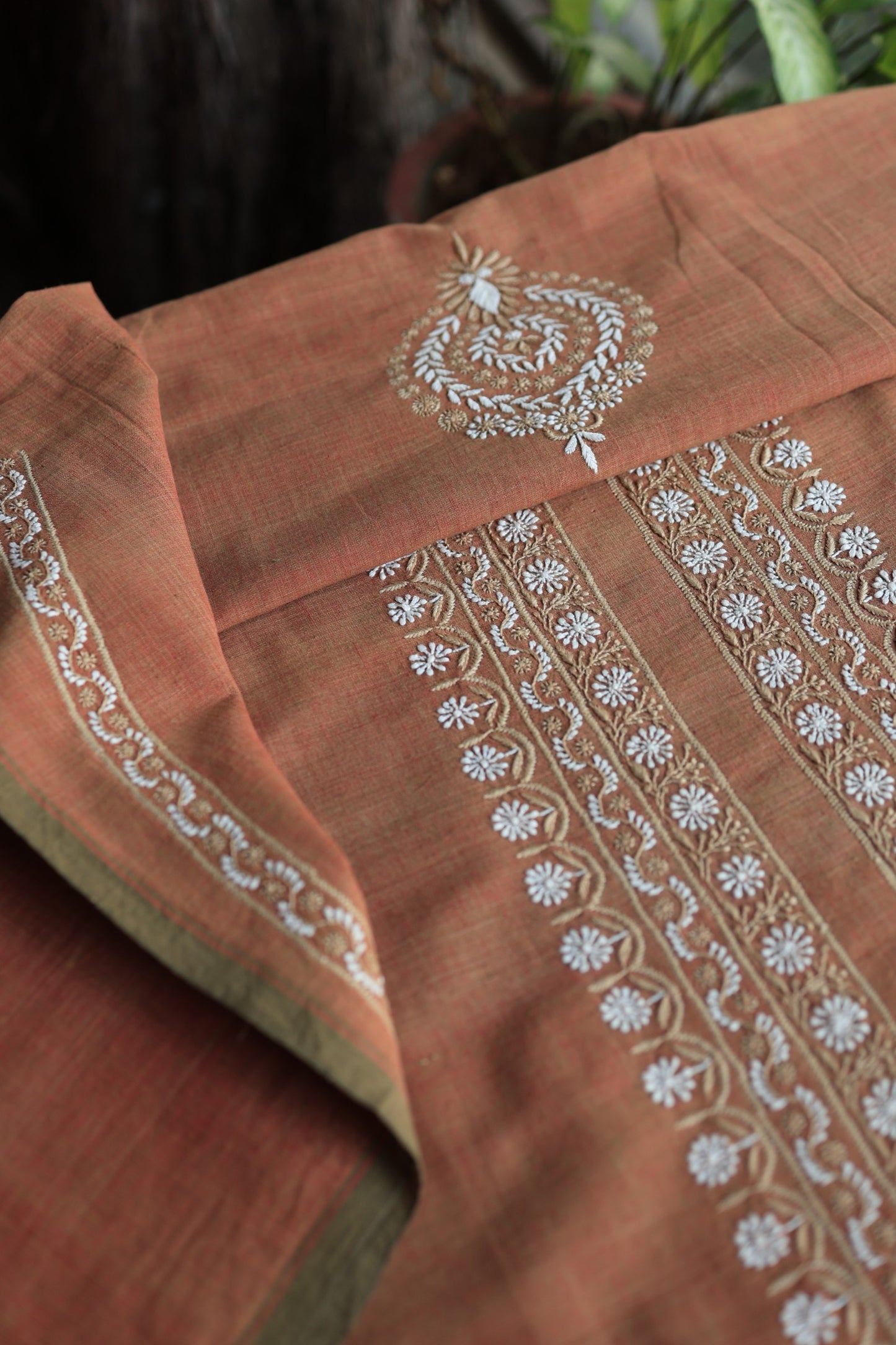 Rust Shade Malkha Handspun Khadi Kurtas Unisex Fabric