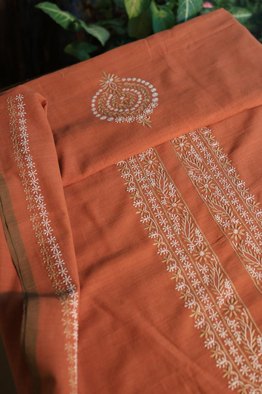 Rust Malkha Handspun Khadi Kurtas Unisex Fabric