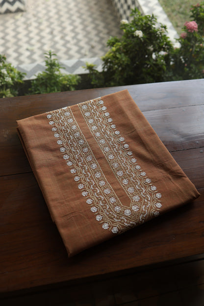 Rust Shade Malkha Handspun Khadi Kurtas Unisex Fabric