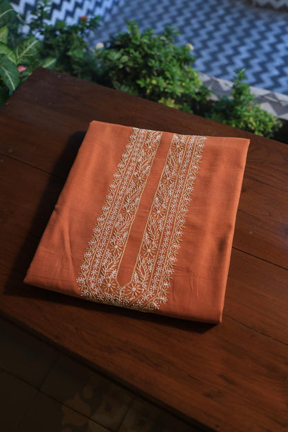 Rust Malkha Handspun Khadi Kurtas Unisex Fabric