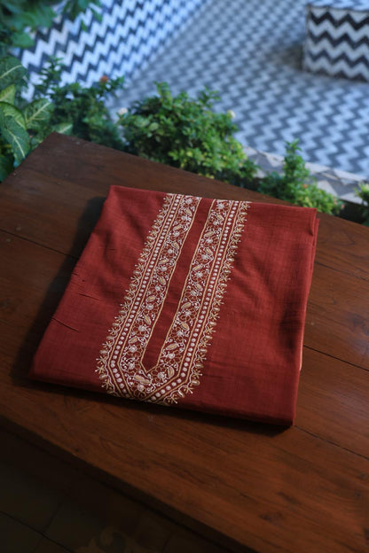 Maroon Malkha Handspun Khadi Kurtas Unisex Fabric