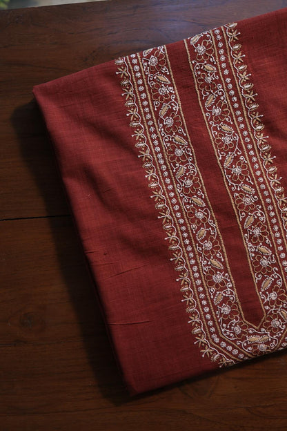 Maroon Malkha Handspun Khadi Kurtas Unisex Fabric