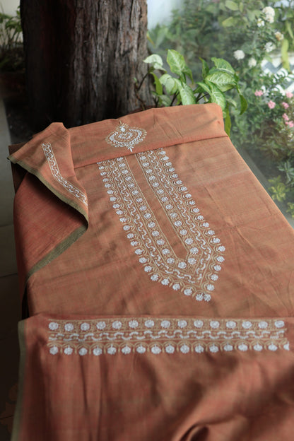 Rust Shade Malkha Handspun Khadi Kurtas Unisex Fabric