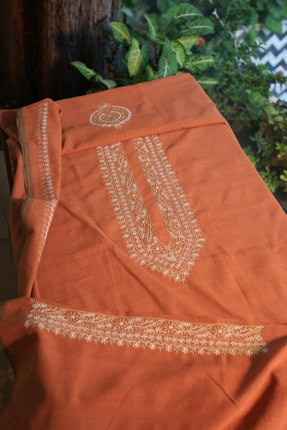 Rust Malkha Handspun Khadi Kurtas Unisex Fabric