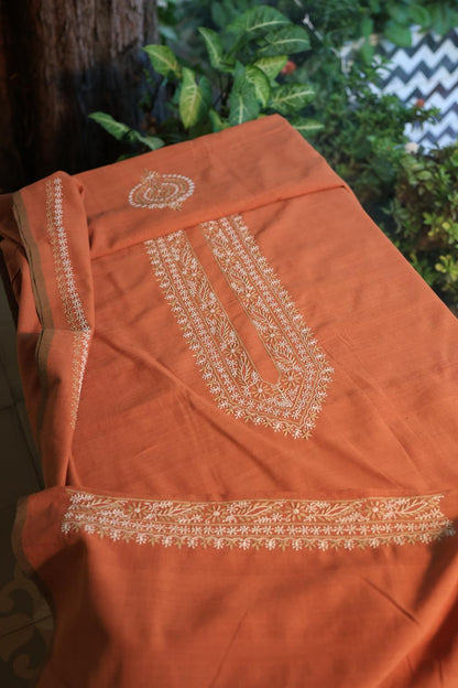 Rust Malkha Handspun Khadi Kurtas Unisex Fabric