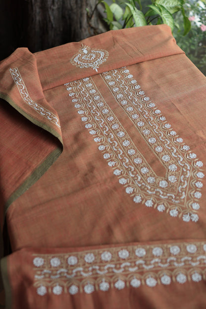 Rust Shade Malkha Handspun Khadi Kurtas Unisex Fabric