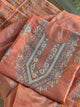 Rust Shade Tissue Kota Chikankari Unstitched Fabric
