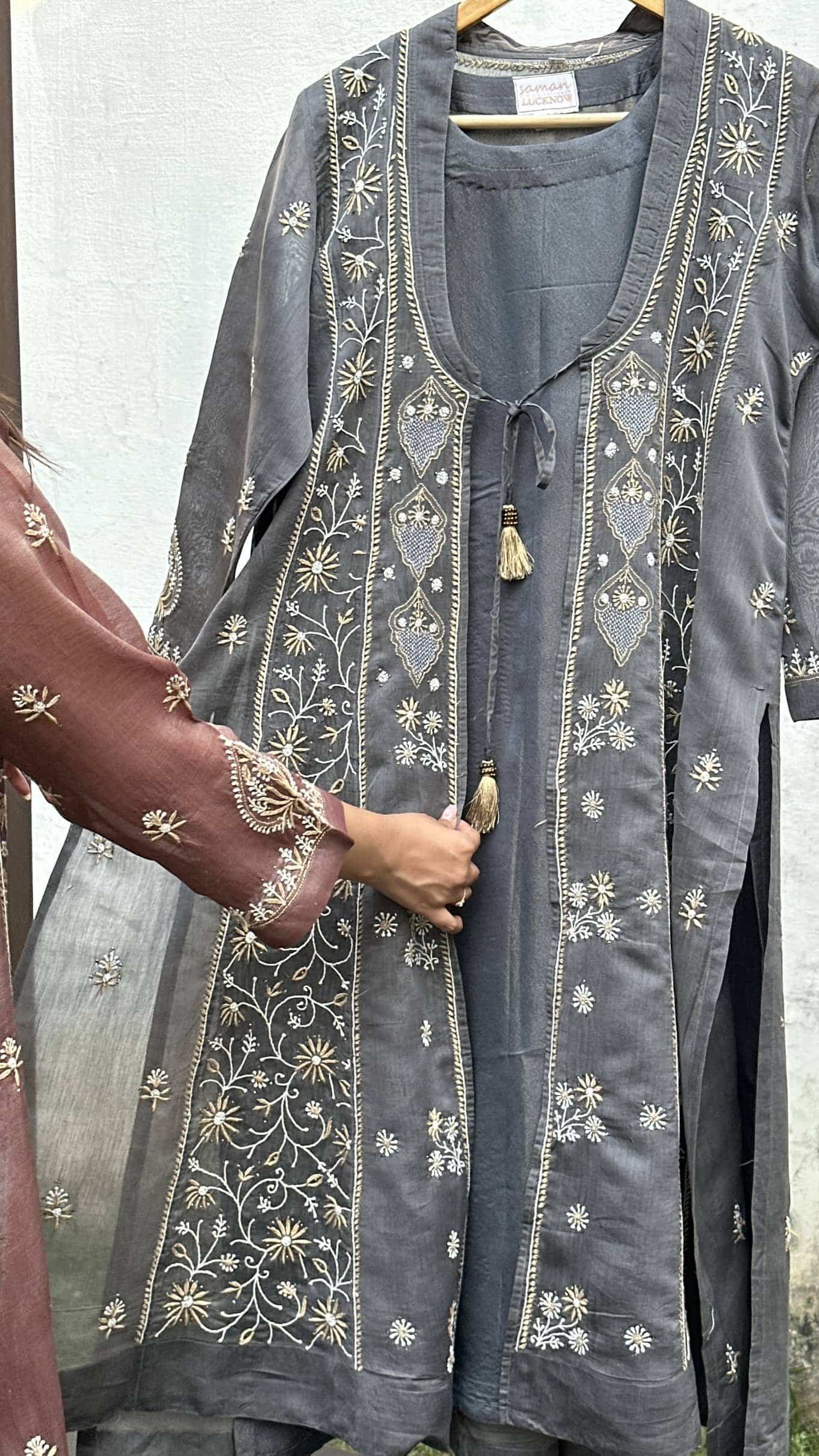 SICO Mal Chikankari Kurta With Mukaish Kamdani – Ready to Wear