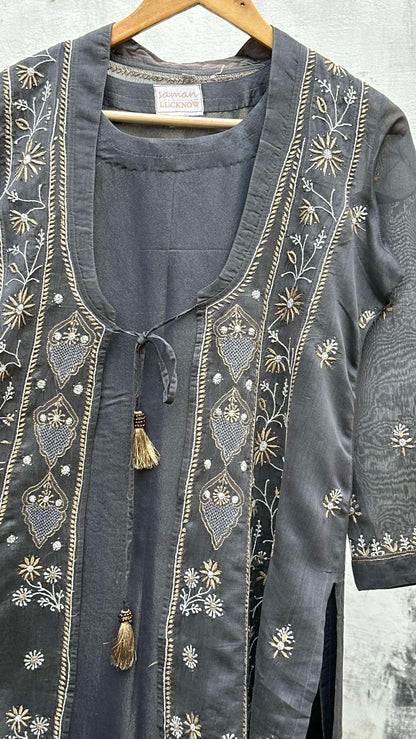 SICO Mal Chikankari Kurta With Mukaish Kamdani – Ready to Wear
