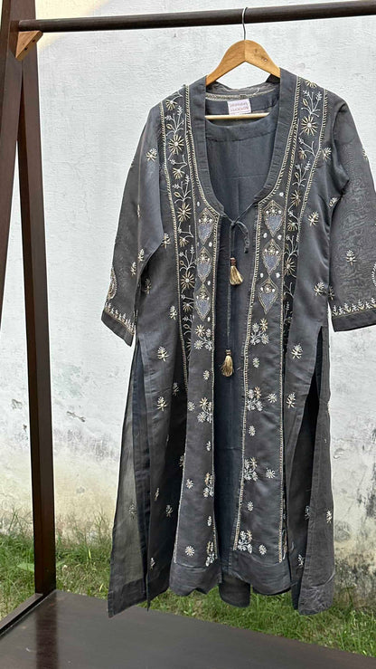 SICO Mal Chikankari Kurta With Mukaish Kamdani – Ready to Wear