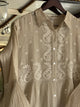 Sage Green Mal chikankari Dress With Bell Sleeves