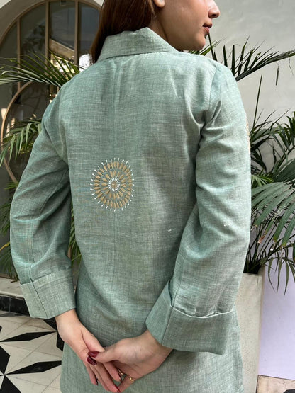Sage Green Malkha Cotton Chikankari Co-ord Set
