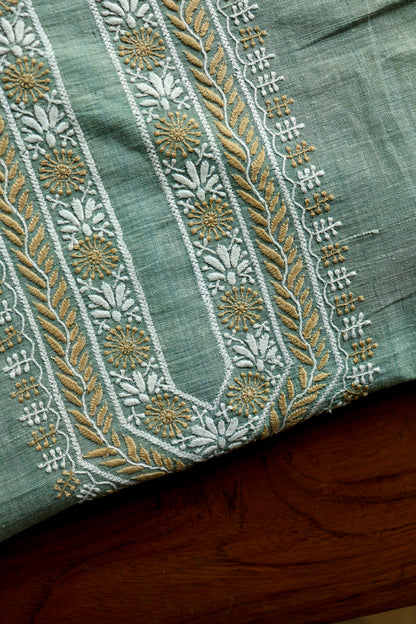 Sage Green Malkha Handspun Khadi Kurtas Unisex Fabric